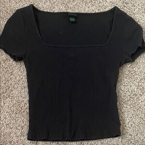 Wild Fable Black Ribbed Crop Top